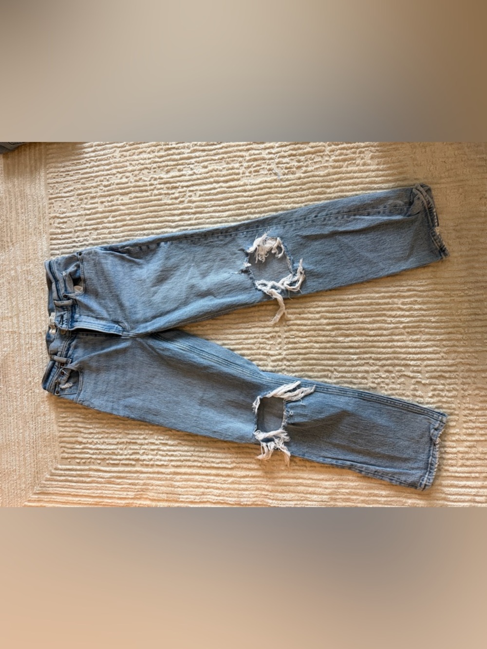 Abercrombie & Fitch Light Blue Ripped Boyfriend Jeans